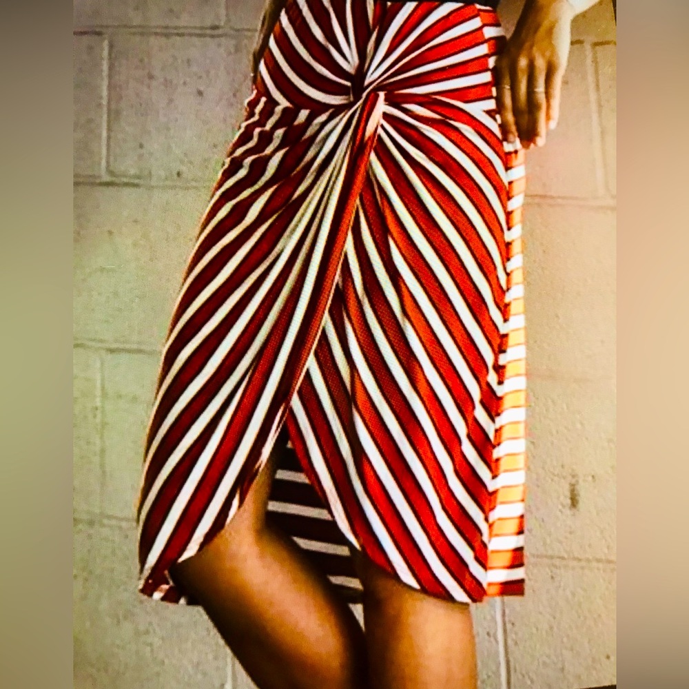 NWT Hippie Chic burnt orange 🍊 & cream stripe skirt